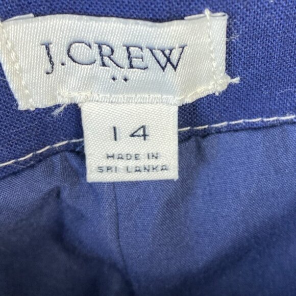 J.Crew Skirt Womens Size 14 Linen Cotton Blue Pockets Knee Length Academia Study - Picture 7 of 11